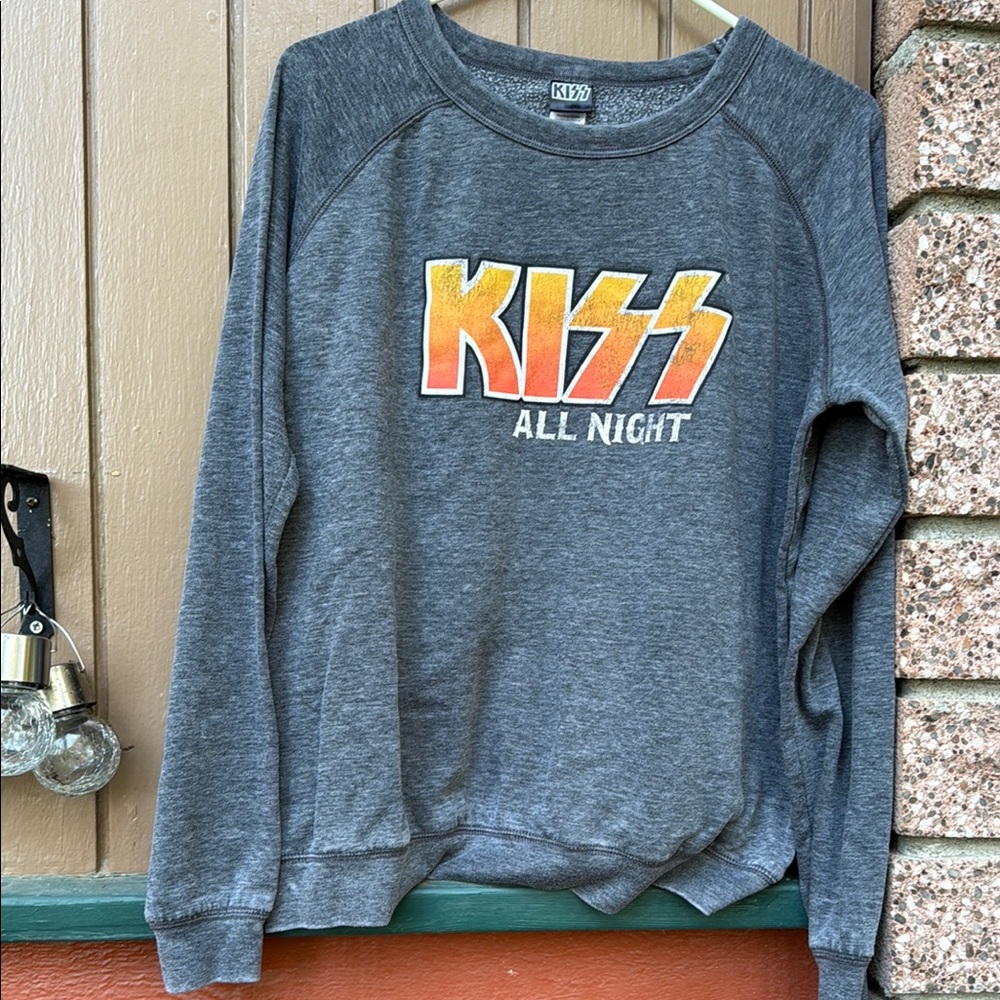 Kiss Charcoal Sweatshirt with Bold Logo
